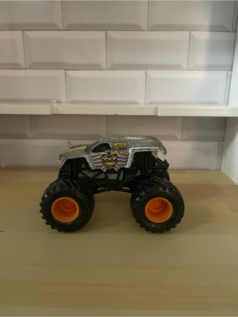 Max D Silver Monster Truck Toy - Orange Wheels
